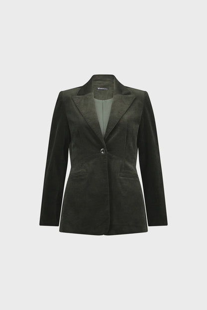 Shaped Lined Cord Blazer