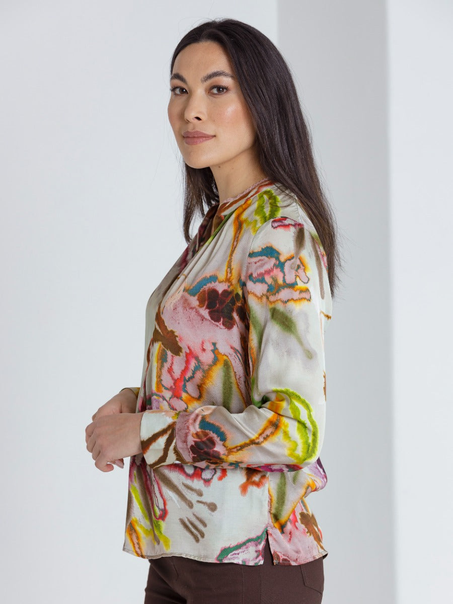 L/S Collared Top Full Bloom Marco Polo